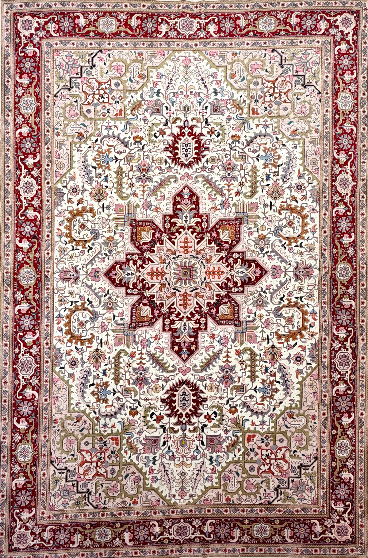 Hand-Knotted 60 Raj Persian Tabriz Heriz Rug - 6'8"x10'