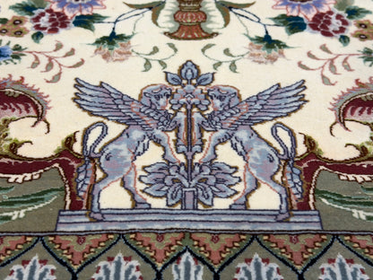 Hand-Knotted Pictorial 60 Raj Persian Tabriz Rug - 6'6"x10'2"