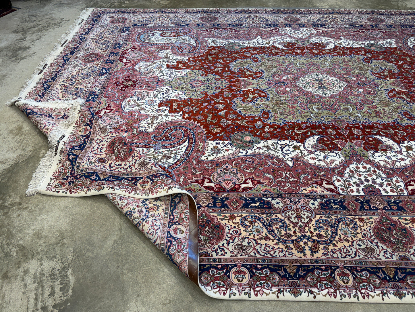 Hand-Knotted 70 Raj Persian Tabriz Pictorial Rug - 10’4”x13’3”