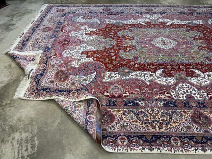 Hand-Knotted 70 Raj Persian Tabriz Pictorial Rug - 10’4”x13’3”
