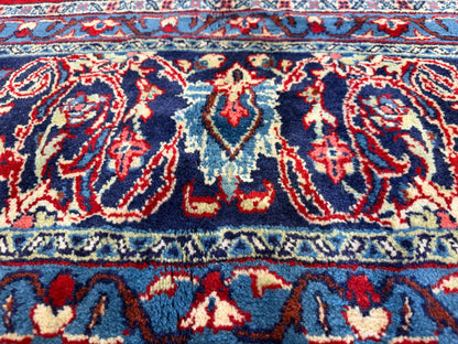 8’4”x12’8” Hand-Knotted Wool Sarouk Persian Rug 8x12 Red Handmade Carpet