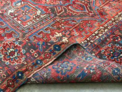Hand-Knotted Persian Heriz Rug - 9’8”x13’1”