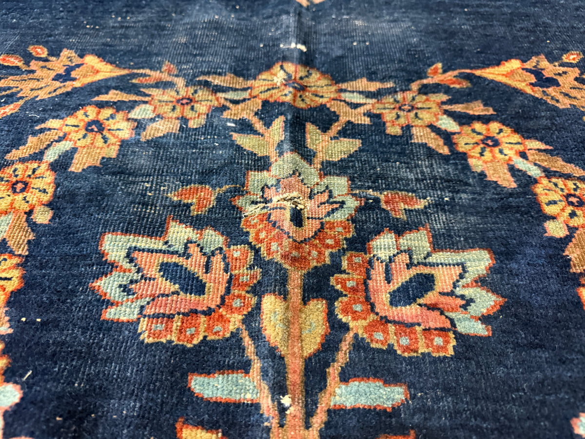 Hand-Knotted Antique Persian Sarouk Rug - 7’9”x9’10”