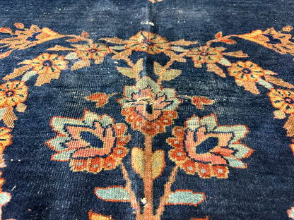 Hand-Knotted Antique Persian Sarouk Rug - 7’9”x9’10”