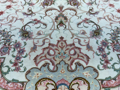 10’x13’6” Very Fine Hand-Knotted Persian Tabriz 80 Raj Area Rug