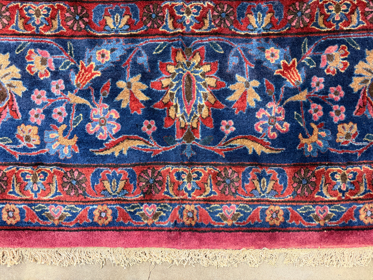 10’4”x16’4” Antique Hand-Knotted Fine Manchester Wool Persian Kashan Area Rug