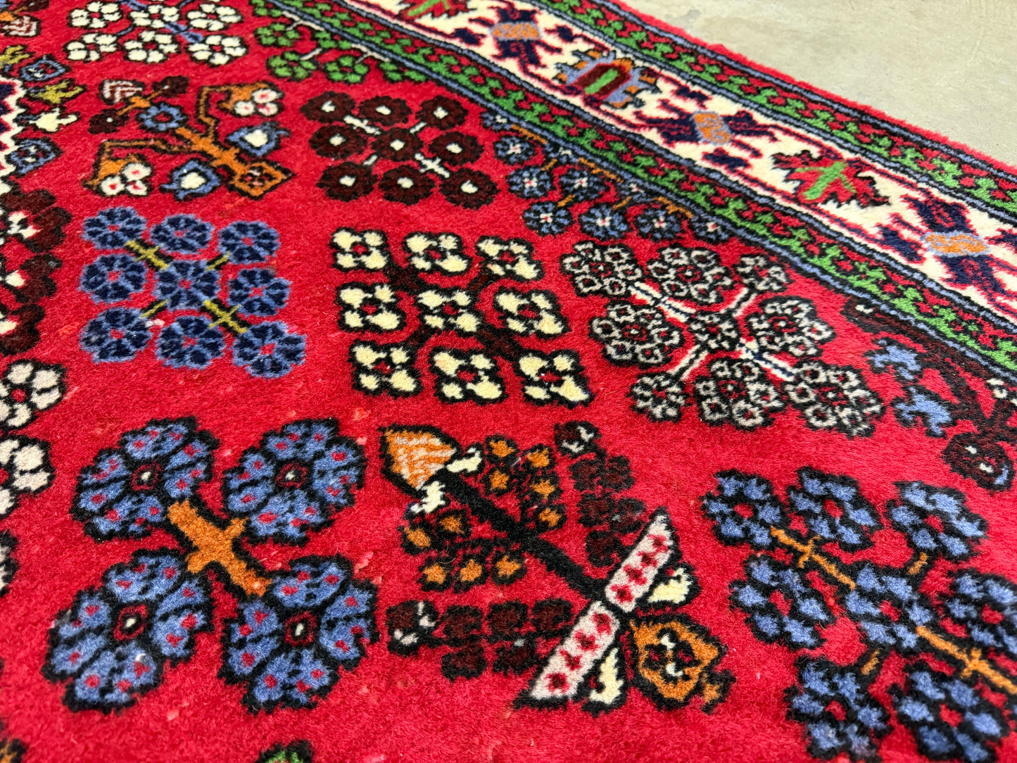 4’2”x13’3” Hand-Knotted Wool Joshaghan Persian Runner 4x13 Handmade Red Carpet