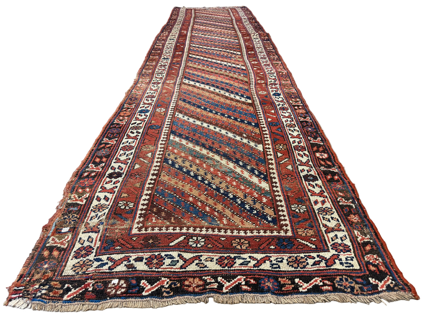 Hand-Knotted Antique Kurdish Runner - 3’1”x12’11”