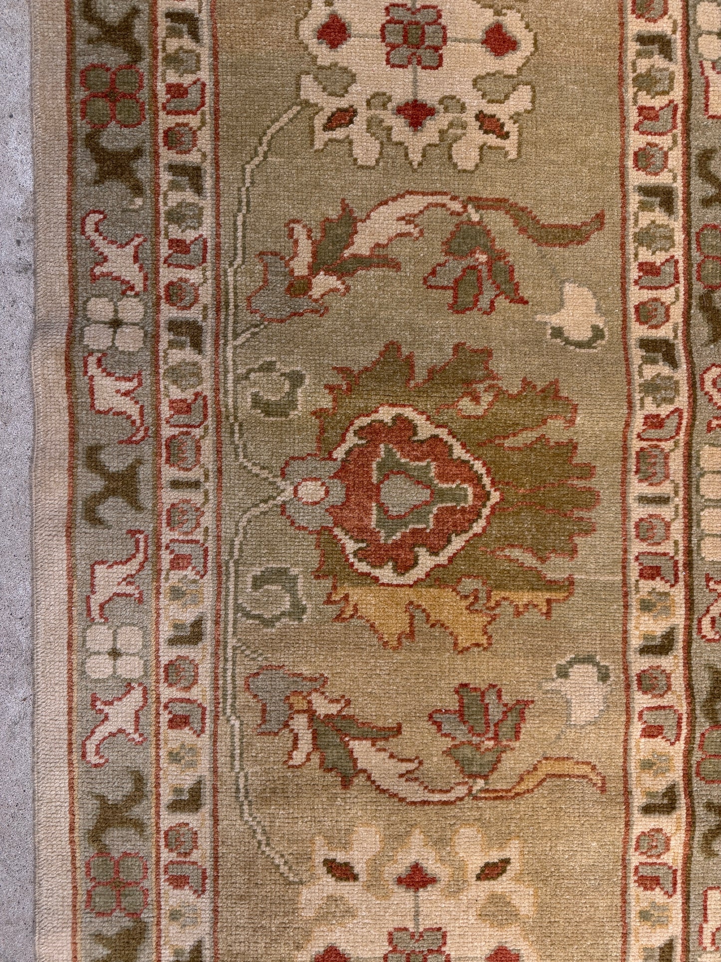 13’1”x16’2” Hand-Knotted Wool Oushak Area Rug Handmade All-over Carpet