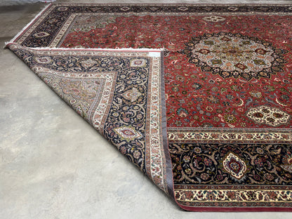 13’3”x20’2” Hand-Knotted 55 Raj Persian Tabriz Rug