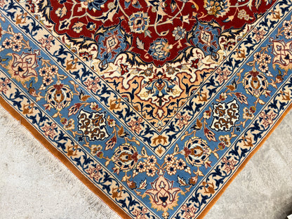 Hand-Knotted Antique Persian Isfahan Rug - 3’4”x5’6”
