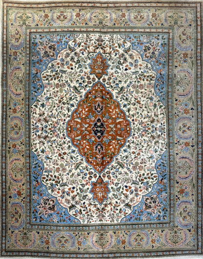 Hand-Knotted Persian Tabriz Rug - 8’x10’1”