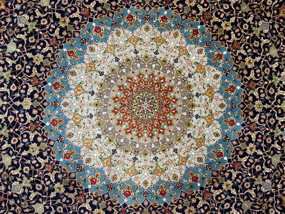 Hand-Knotted 60 Raj Persian Tabriz Rug - Dome Design - 9’8”x12’10”