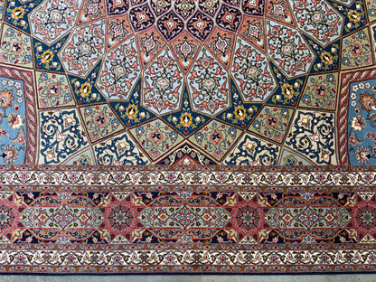 Hand-Knotted 60 Raj Persian Tabriz Rug - Dome Design - 10’x13’4”