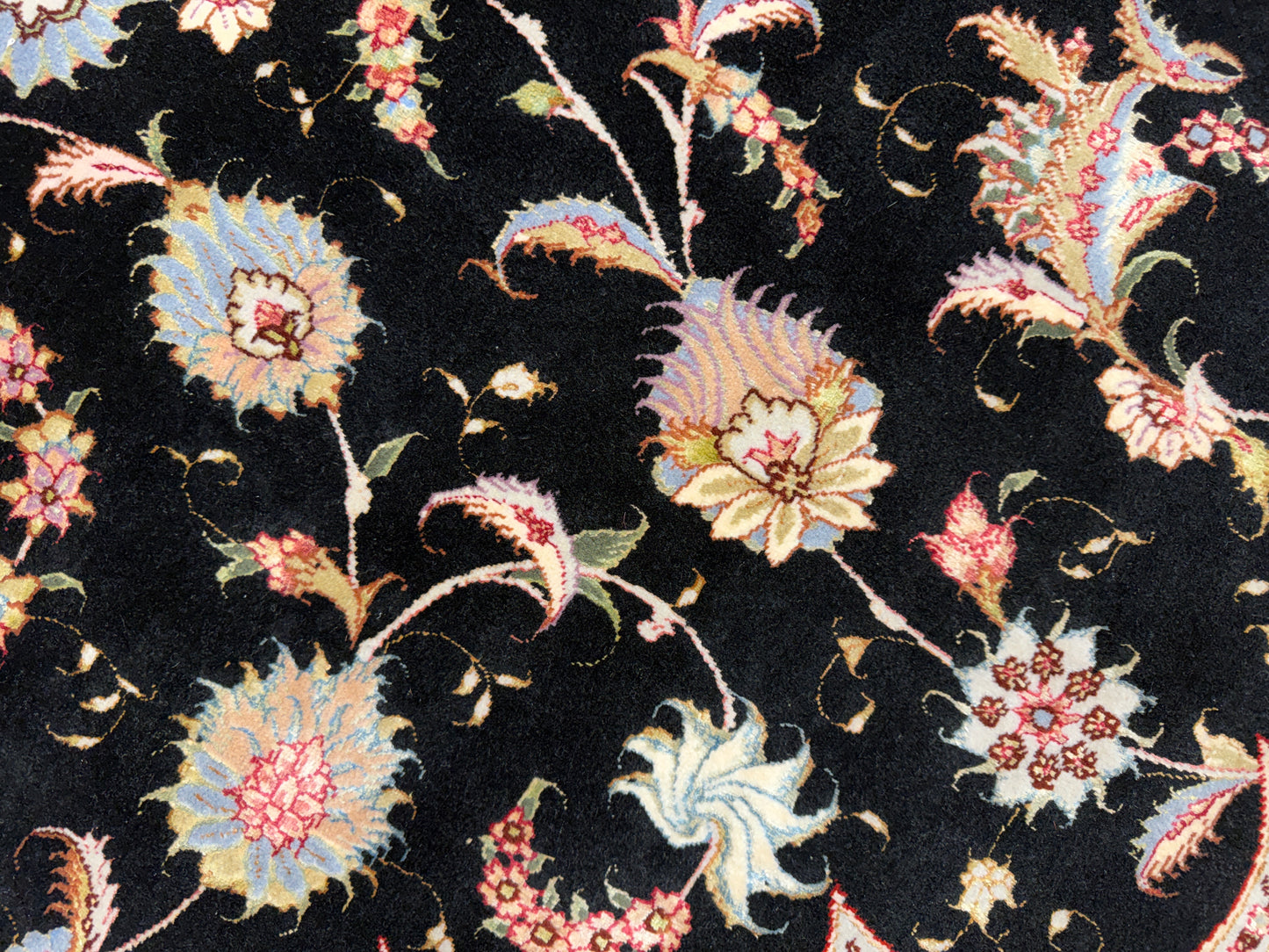 10’ Diameter Very Fine Hand-Knotted Wool & Silk Round Tabriz Persian Rug - 10x10 Handmade Carpet