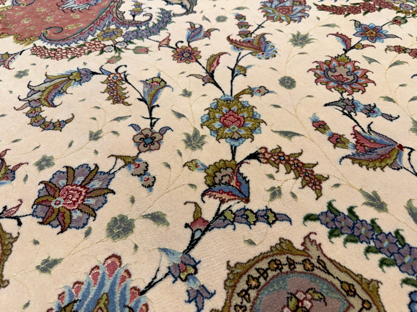 Hand-Knotted 60 Raj Persian Tabriz Rug - 10’x13’1”