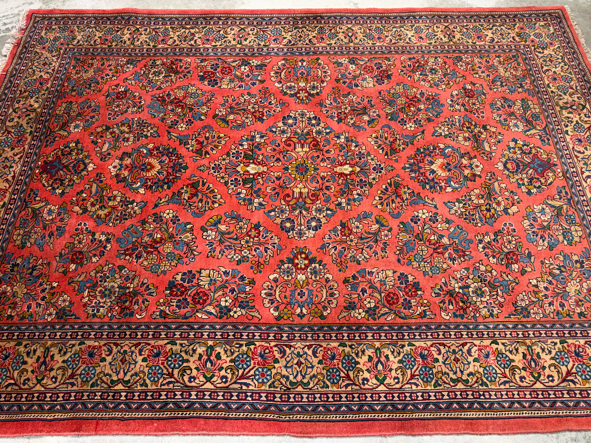 Hand-Knotted Persian Sarouk Rug - 5’9”x8’2”