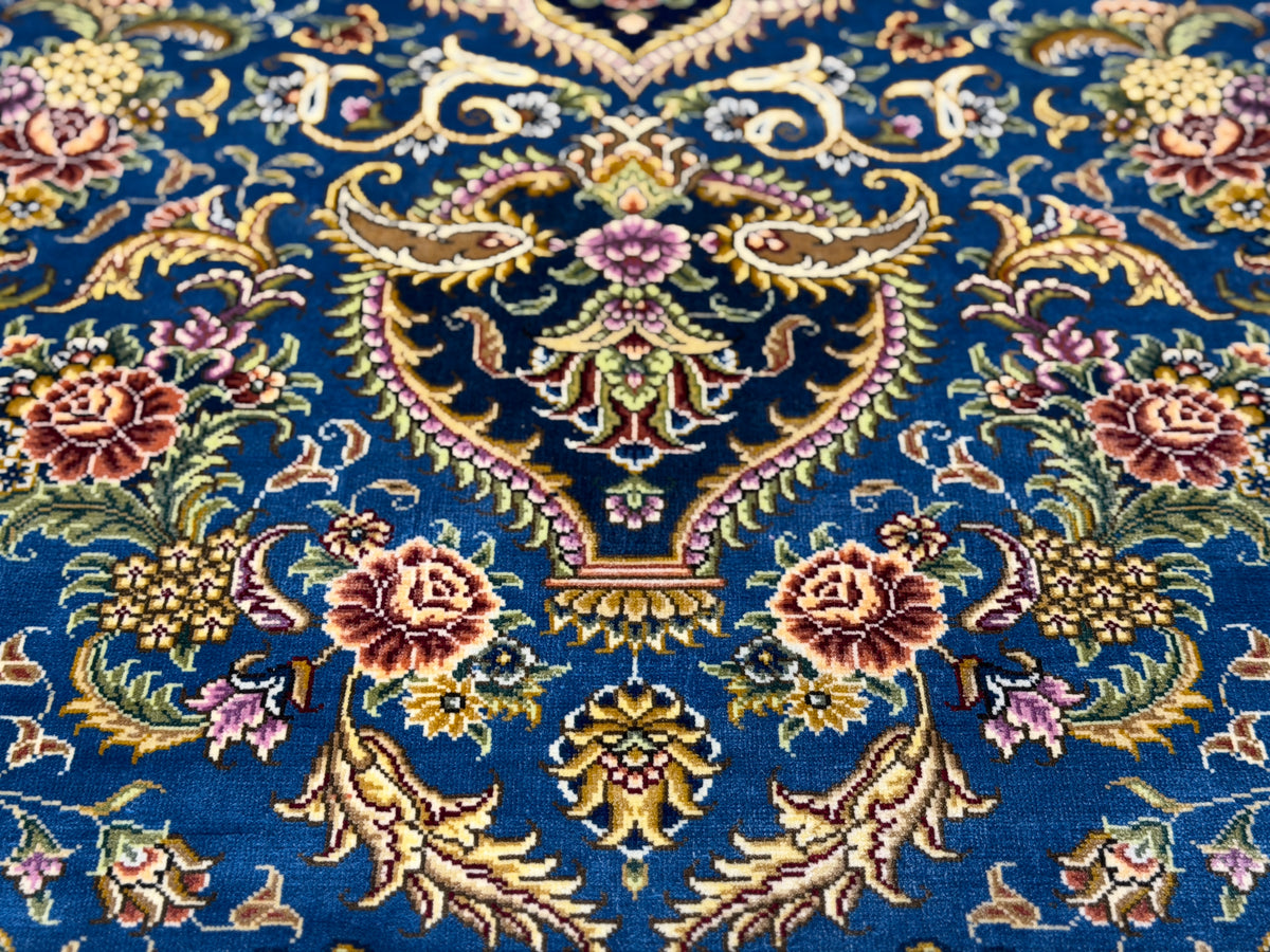 Hand-Knotted 100% Silk SinoPersian Rug - 6'x9'