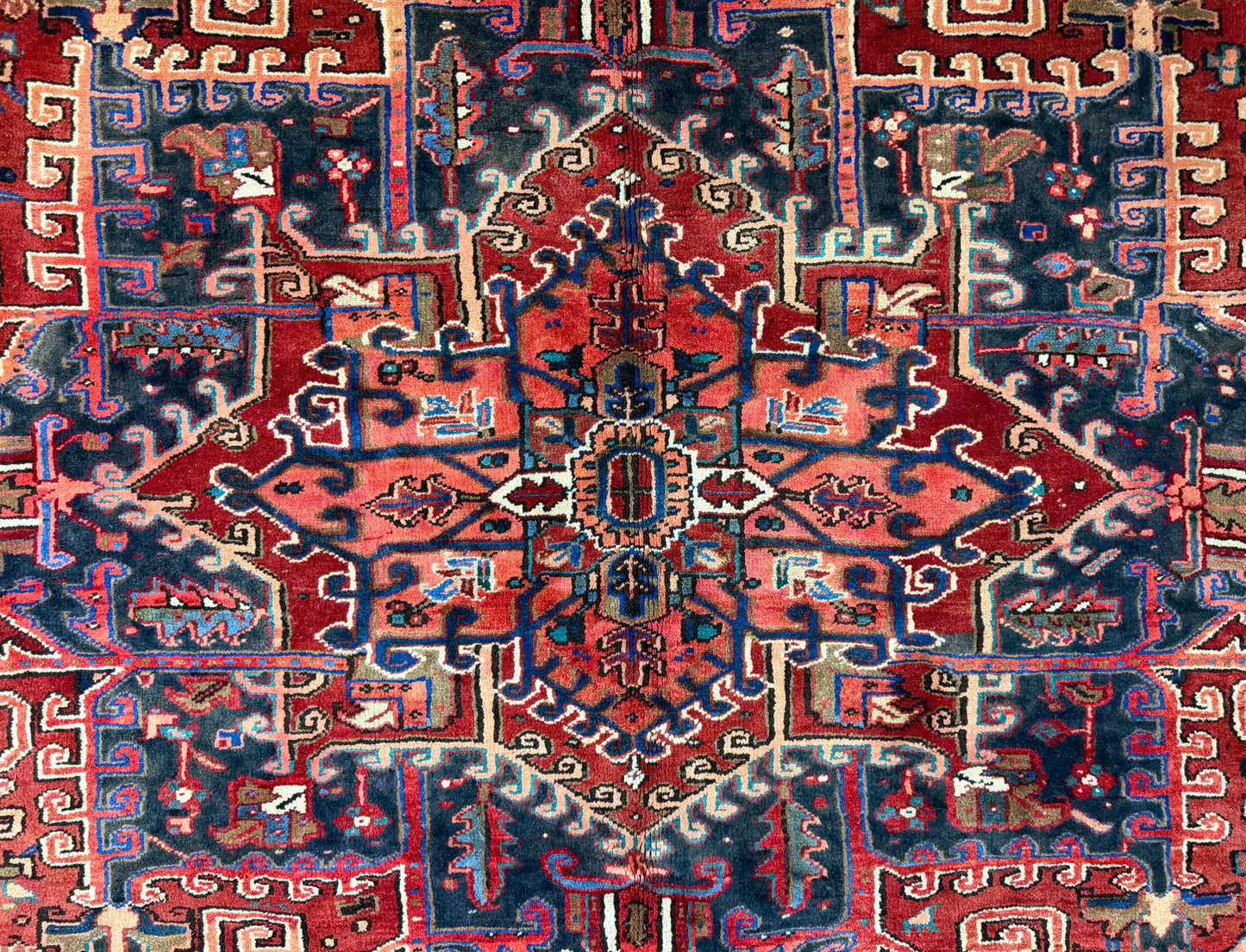 Hand-Knotted Persian Heriz Rug - 9’1”x11’11”