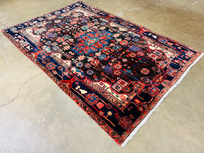 Hand-Knotted Persian Nahavand Rug - 5’6”x8’6”