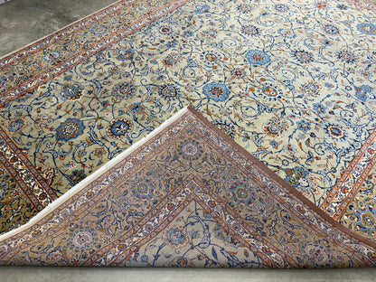 Hand-Knotted Persian Kashan Rug - 9’9”x13’8”