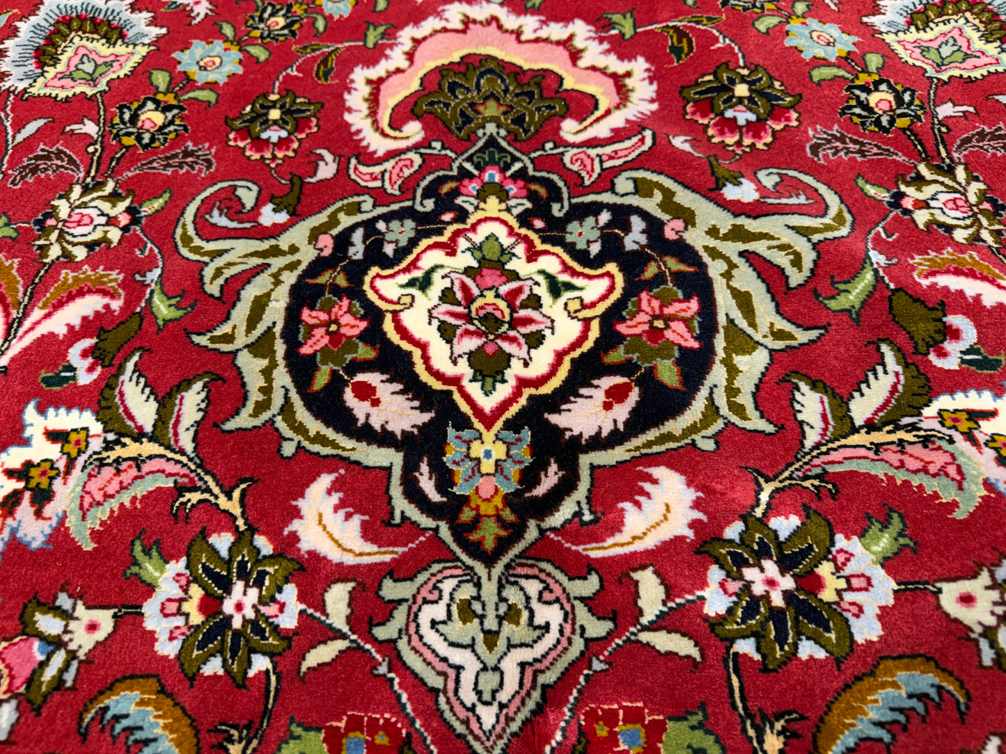 11’6”x16’3” Hand-Knotted Very Fine Wool Persian Tabriz Area Rug 60 Raj