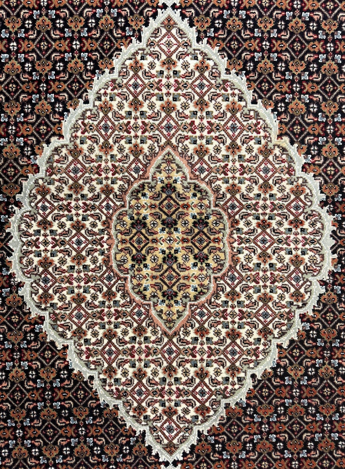 8’ Diameter Hand-Knotted Wool Indian Round Mahi Oriental Rug - 8x8 Handmade Carpet