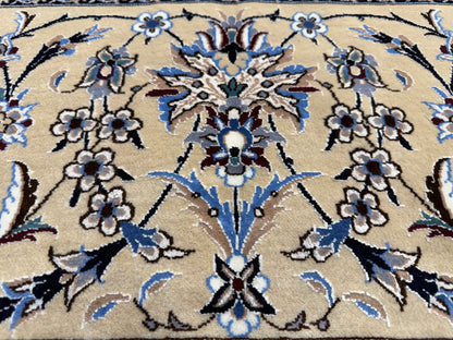 9’10”x12’11” Very Fine Hand-Knotted Persian Nain Signed Area Rug
