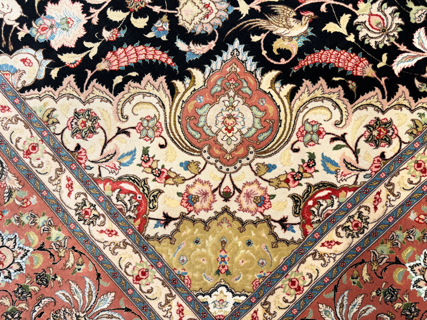 Hand-Knotted 60 Raj Persian Tabriz Rug - 10’x12’9”