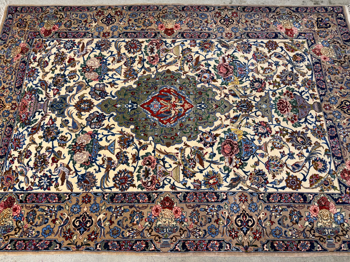 Hand-Knotted Persian Isfahan Rug - Signed Khaksar - 3’8”x5’4”