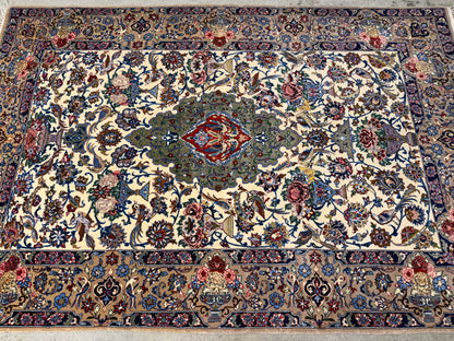 Hand-Knotted Persian Isfahan Rug - Signed Khaksar - 3’8”x5’4”