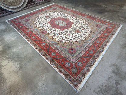 10’x12’9” Fine Hand-Knotted Persian Tabriz Area Rug