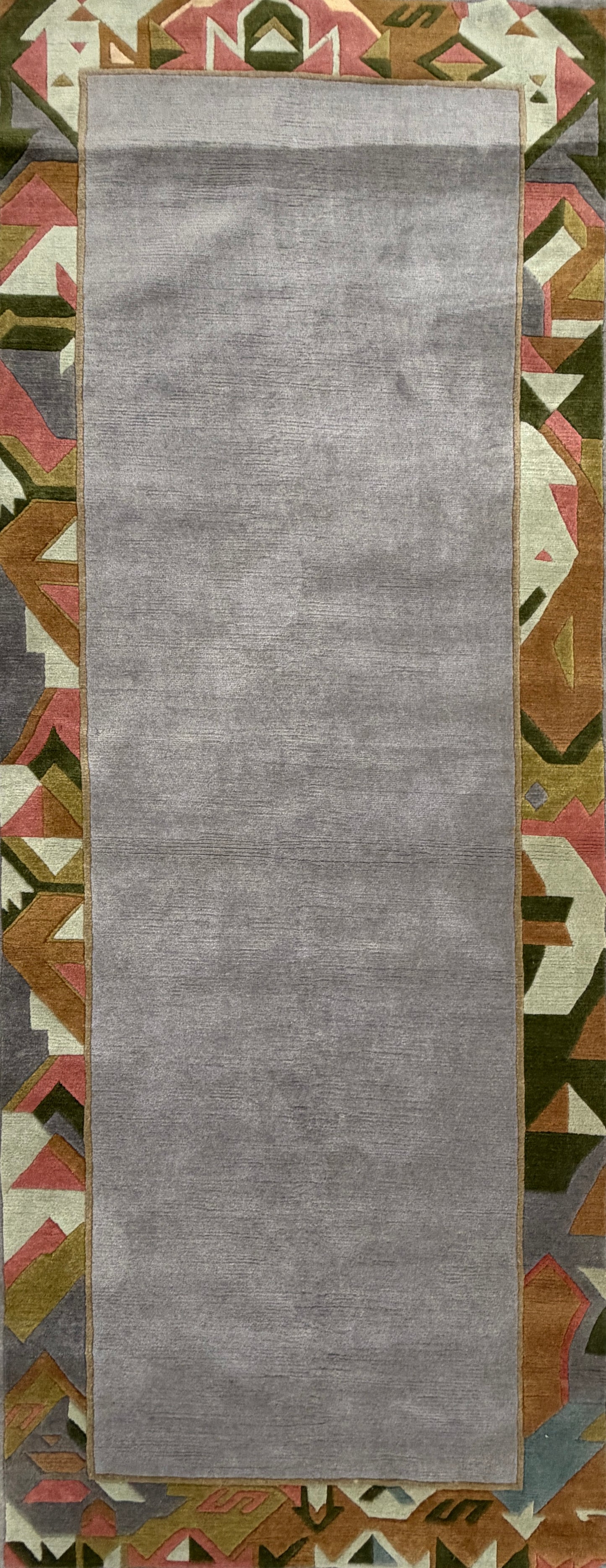 Hand-Knotted Contemporary Runner - 3’11”x9’8”