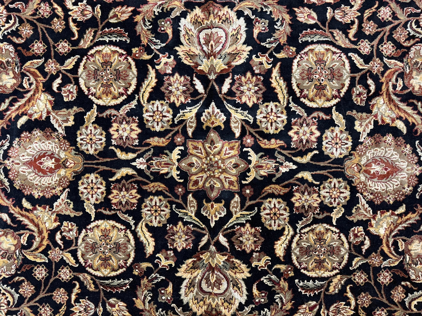 12’1”x15’2” Hand-Knotted Wool Agra Area Rug Handmade All-over Carpet