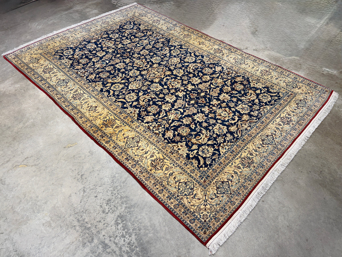 Antique Hand-Knotted Persian Nain Rug - 5’3”x8’