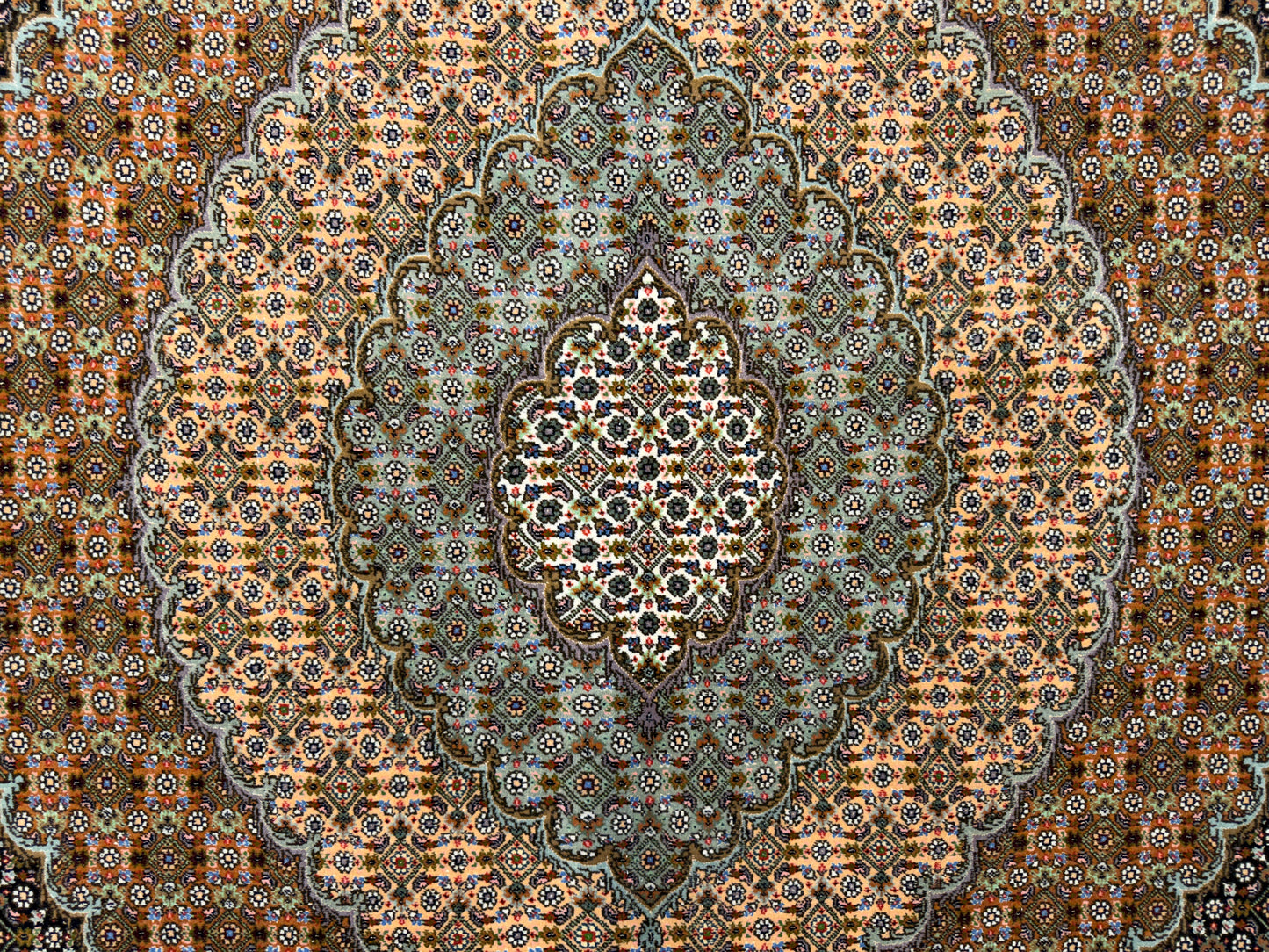 Hand-Knotted Persian Tabriz Mahi Rug - 9’9”x13’4”