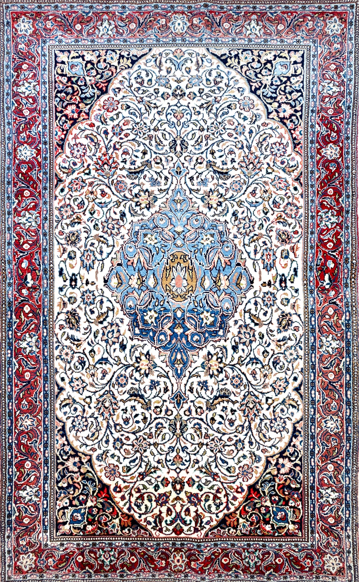Hand-Knotted Persian Sarouk Rug - 4’5”x6’11”