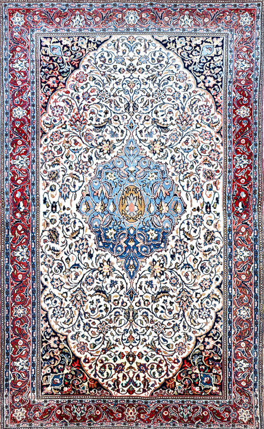 Hand-Knotted Persian Sarouk Rug - 4’5”x6’11”