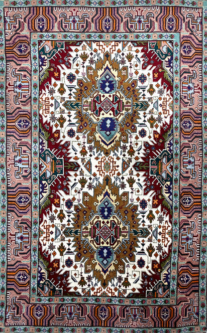 Hand-Knotted Persian Tabriz Heriz Rug - 3’3”x5’3”
