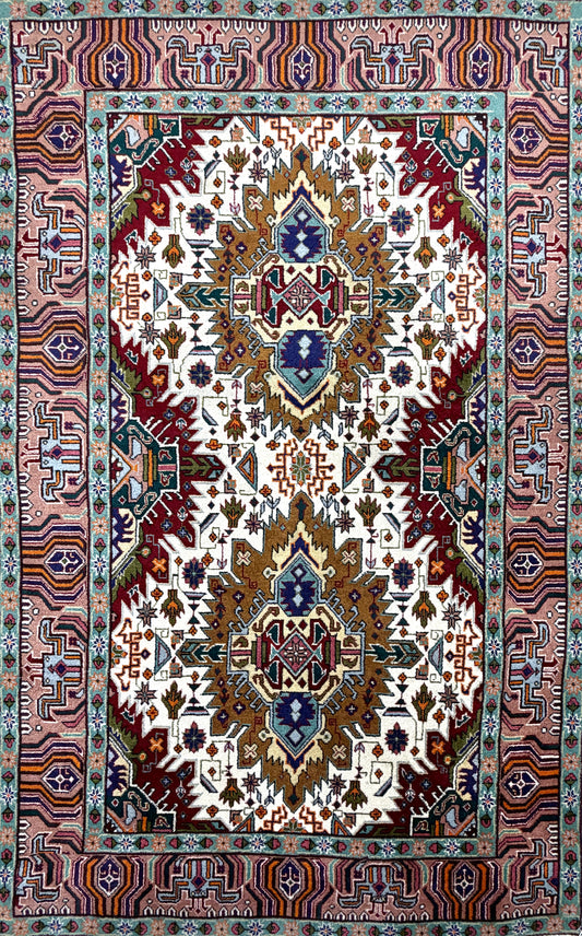 Hand-Knotted Persian Tabriz Heriz Rug - 3’3”x5’3”