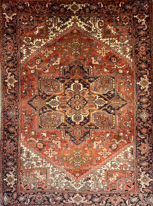 Hand-Knotted Persian Heriz Rug - 8’3”x11’2”