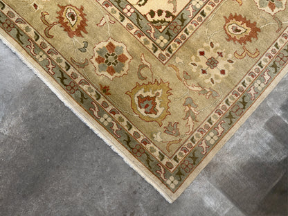 13’1”x16’2” Hand-Knotted Wool Oushak Area Rug Handmade All-over Carpet