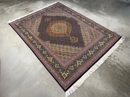 Hand-Knotted Persian Tabriz Mahi Rug - 4'10"x6'4"