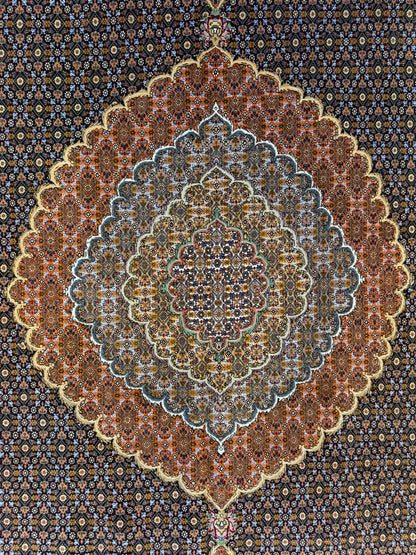 Hand-Knotted Persian Tabriz Mahi Rug - 10’x13’7”