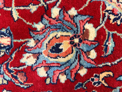8’4”x12’8” Hand-Knotted Wool Sarouk Persian Rug 8x12 Red Handmade Carpet