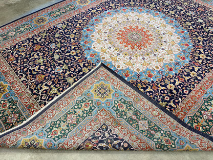 Hand-Knotted 60 Raj Persian Tabriz Rug - Dome Design - 9’8”x12’10”