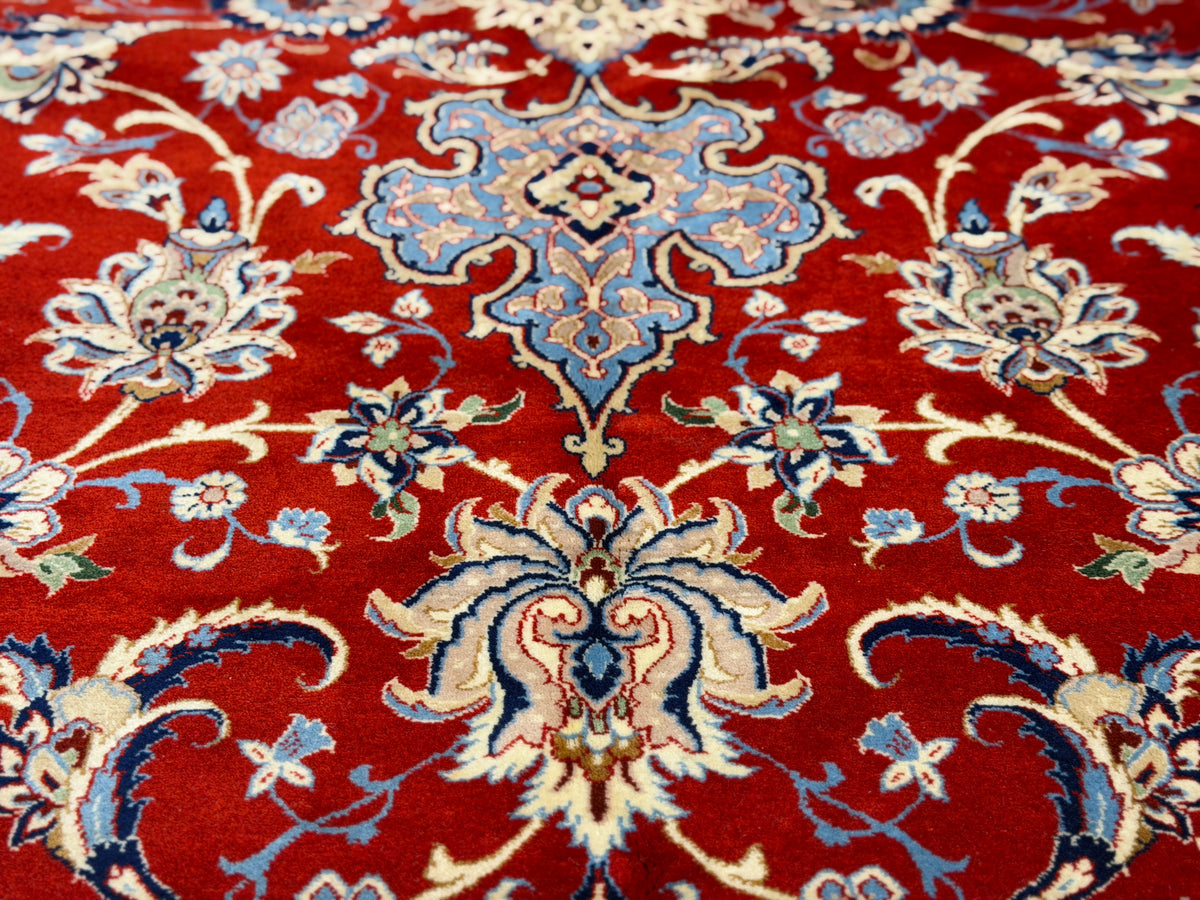 Antique Hand-Knotted Persian Isfahan Rug - Signed Zolfaghari - 8’10”x12’4”