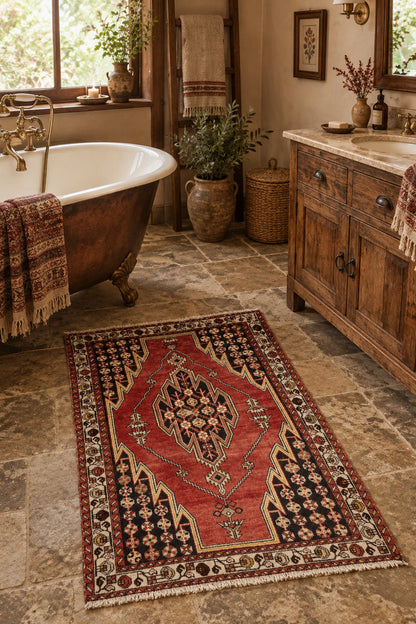 Hand-Knotted Persian Qashqai Rug - 4’x6’