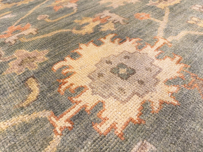 8’x10’ Hand-Knotted Wool Oushak Area Rug