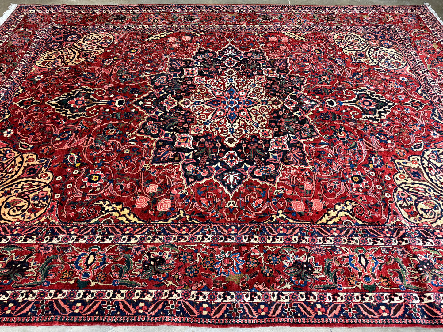 Antique Hand-Knotted Persian Bakhtiari Rug - 10’6”x14’7”